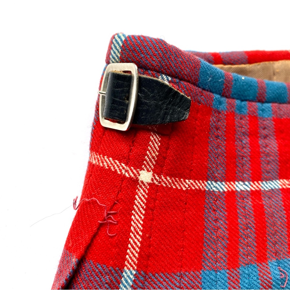 Vintage Childs Custom Wool Kilt - Red & Blue Tartan - Picture 5 of 7
